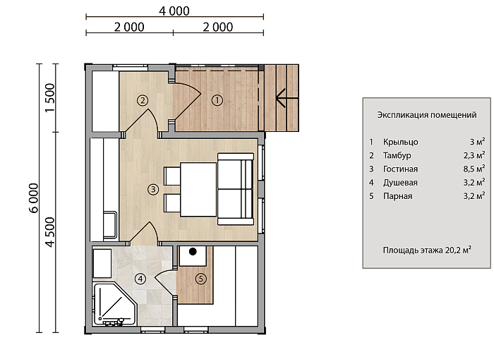 Баня Мини планировка